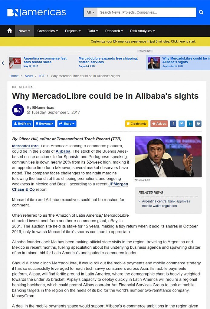 Why MercadoLibre could be in Alibaba's sights